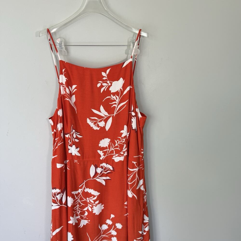 Ann Taylor Floral Midi Dress Women’s 16 Spaghetti Strap Orange Purple White - Picture 6 of 8